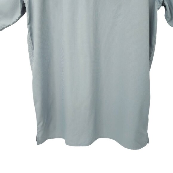 Drake Performance Fishing Button Front Shirt Mens Size S Gray Short Sleeve - Picture 14 of 16